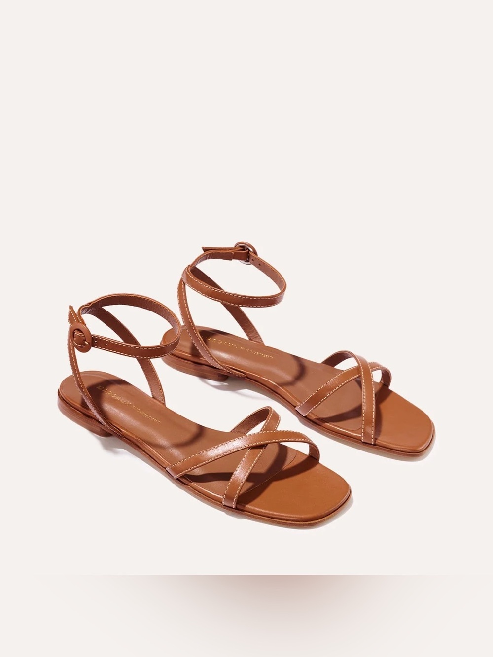 Margaux The Flat Sandal in Saddle Napa Size EU 36W